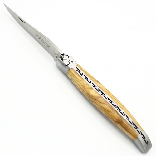 Laguiole pocket knife 13 cm 2 bolsters  in olive wood