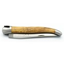 Laguiole pocket knife 13 cm 2 bolsters  in olive wood