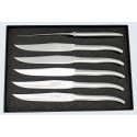 Coffret de 6 couteaux de table Tout Inox, abeille forgée.