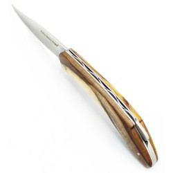 Le Saint Côme, folding knife with a pump closure, 11cm full handle in pistachio