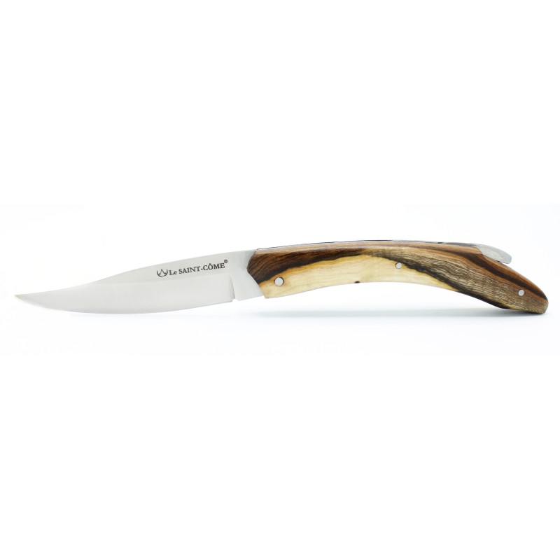 Le Saint Côme, folding knife with a pump closure, 11cm full handle in pistachio
