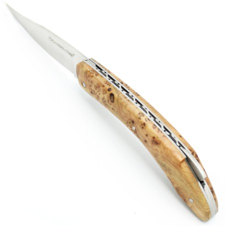 Le Saint Côme, folding knife with a pump closure, 11cm full handle in juniper