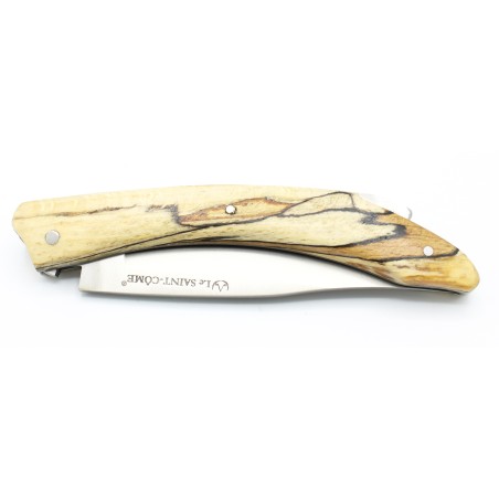 Couteau Le Saint Côme 11cm fermeture à pompe plein manche en Hêtre Naturel