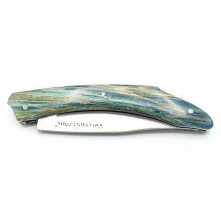 Pocket knife Le Saint Côme 12cm with a pump closure full handle in natural beech