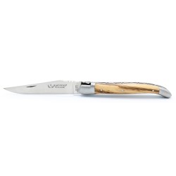 Laguiole pocket knife 11 cm 2 bolsters in olivewood