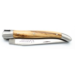 Laguiole pocket knife 11 cm 2 bolsters in olivewood