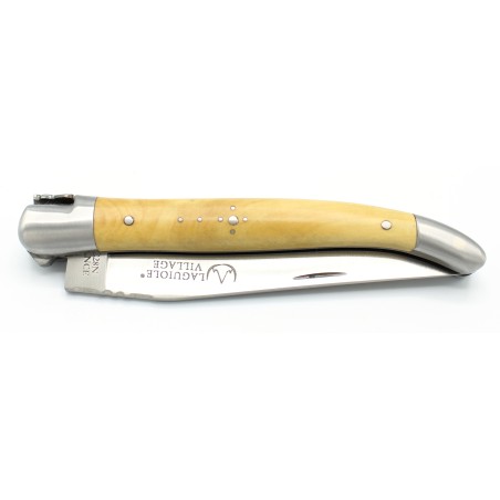 Laguiole pocket knife 11 cm 2 bolsters in boxwood