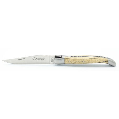 Couteau Laguiole 11 cm 2 mitres en Hêtre de l'Aubrac naturel