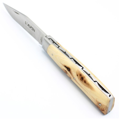 Pocket knife l'Alpin chiselled spring in juniper