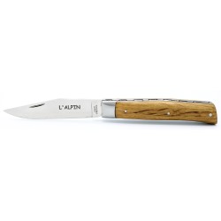 Pocket knife l'Alpin chiselled spring in oak wood