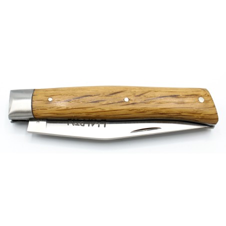 Pocket knife l'Alpin chiselled spring in oak wood