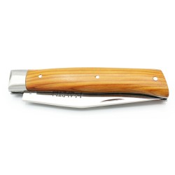 Pocket knife l'Alpin chiselled spring in yew wood