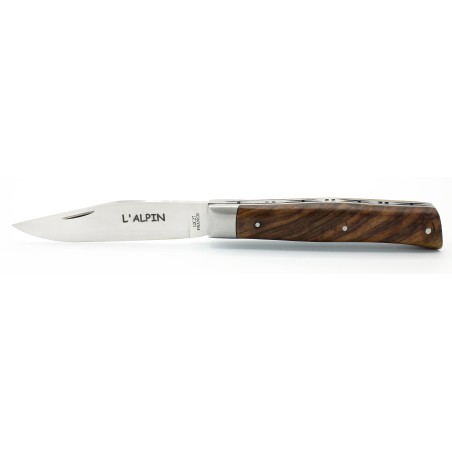 Pocket knife l'Alpin chiselled spring in walnut