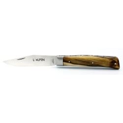 Pocket knife l'Alpin chiselled spring in pistachio