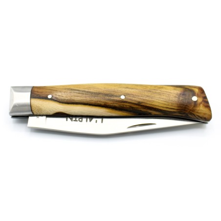 Couteau L'Alpin ressort guilloché en Pistachier