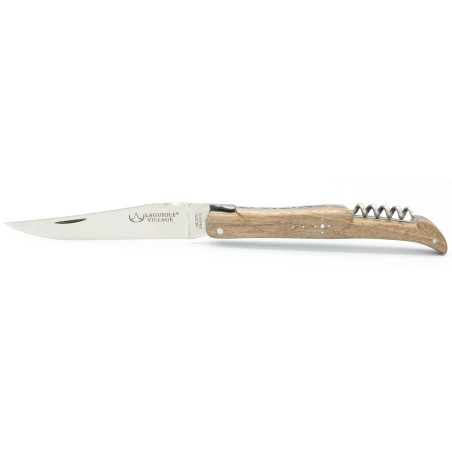 Couteau Laguiole 12 cm plein manche avec tire-bouchon en noyer