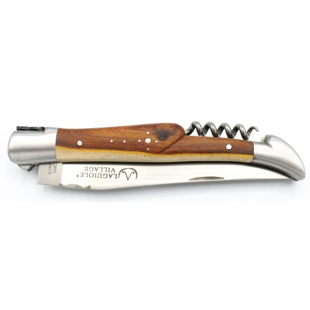 12 cm 2 bolsters Laguiole knife with a corkscrew in pistachio