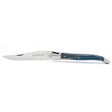 Laguiole pocket knife 13 cm 2 bolsters  in Aubrac's forests blue beech wood