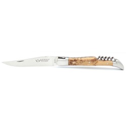 Laguiole pocket knife 12 cm 2 bolsters with a corkscrew in juniper