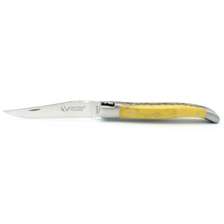Couteau Laguiole 12 cm double platines 2 mitres en buis