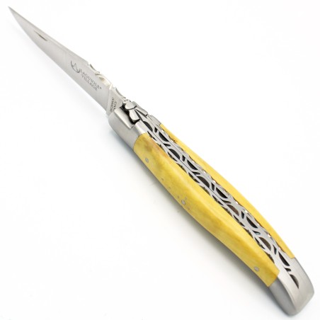 Couteau Laguiole 12 cm double platines 2 mitres en buis