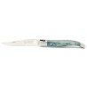 Laguiole pocket knife 12 cm doble chiselled plates in turquoize beech