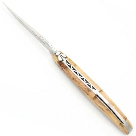 Couteau Laguiole Pont de Paris 12 cm plein manche en bois ressort Pont Iéna