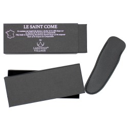 Le Saint Côme, folding knife with a pump closure, 11cm full handle in ebony