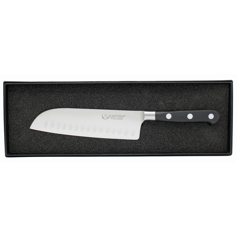 Santoku kitchen knife in a box