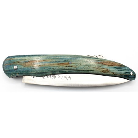 The 4810 folding knife in turquoize blue birchwood