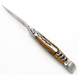 Couteau Laguiole 11 cm 2 mitres avec tire-bouchon en pistachier