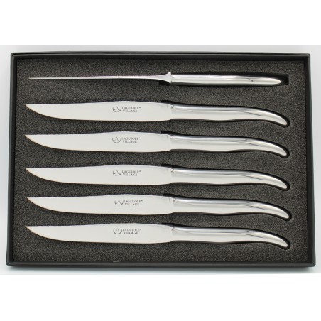 Box of 6 table knives entirely in stainless steel