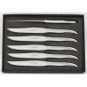 Coffret de 6 couteaux de table Tout Inox, abeille forgée.