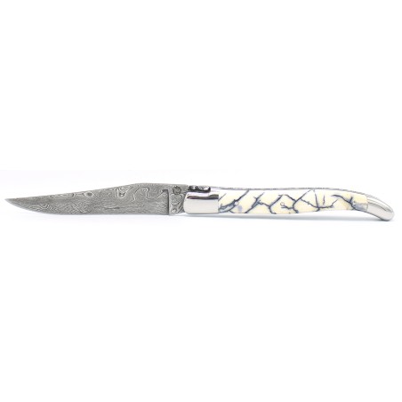 Laguiole pocket knife 12cm 2 bolsters in mammoth ivory (pulp)