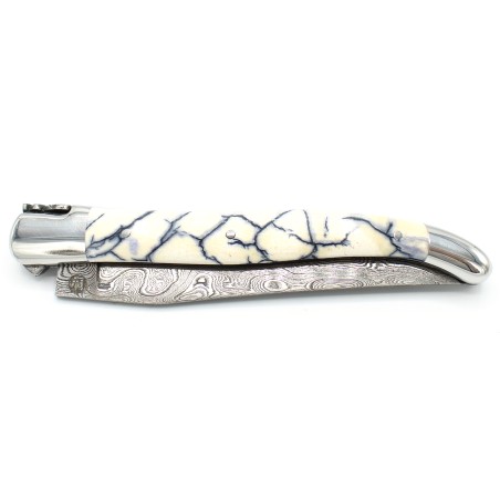 Couteau Laguiole d'exception 12cm 2 mitres en pulpe d'ivoire de mammouth