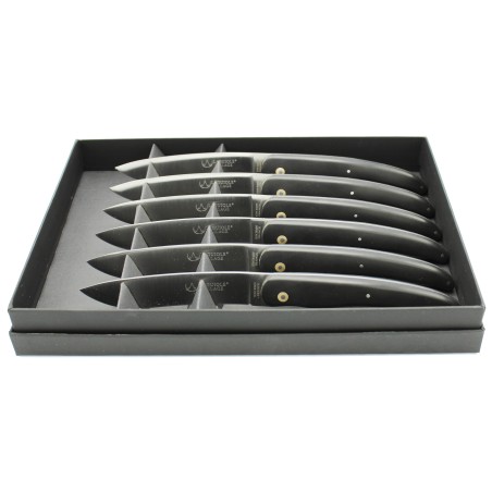 Steak knives "4810" in black Pom