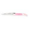 Laguiole pocket knife 11 cm full handle in rose petals inserted in resin- petal pink-