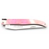 Laguiole pocket knife 11 cm full handle in rose petals inserted in resin- petal pink-