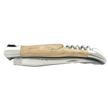 Laguiole Union Bordeaux Bègles in oak barrel 2 bolsters with corkscrew