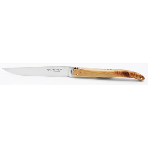Coffret de 6 couteaux de table "Resto" plein manche en bois