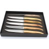Coffret de 6 couteaux de table "Resto" plein manche en bois