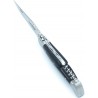 Couteau de Laguiole en pointe de corne noire 12 cm avec tire-bouchon